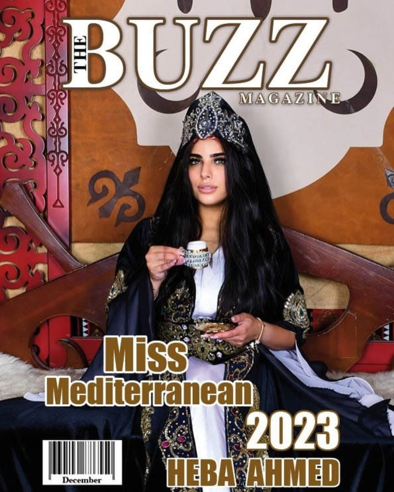 Heba Ahmed featured on the The Buzz Magazine cover from December 2023