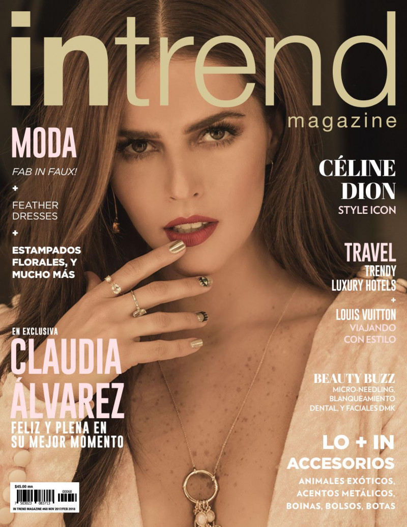 Claudia Alvarez featured on the In Trend Magazine cover from November 2017