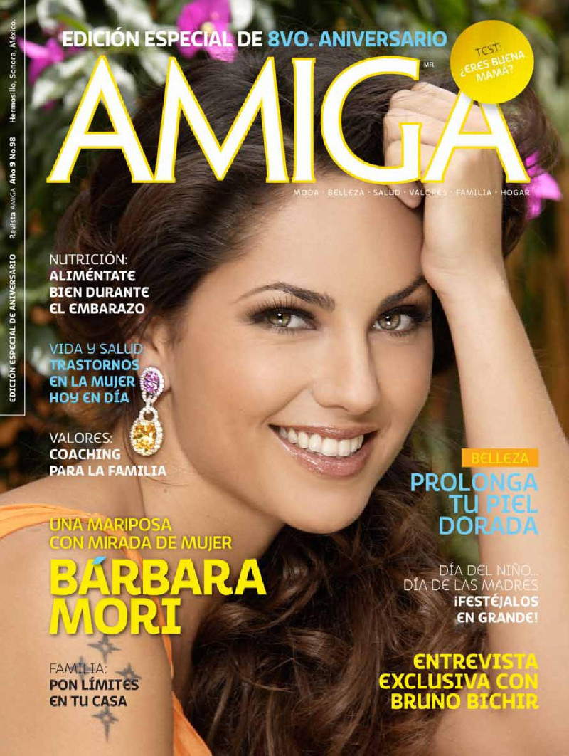 Barbara Mori featured on the Amiga Mexico cover from April 2011
