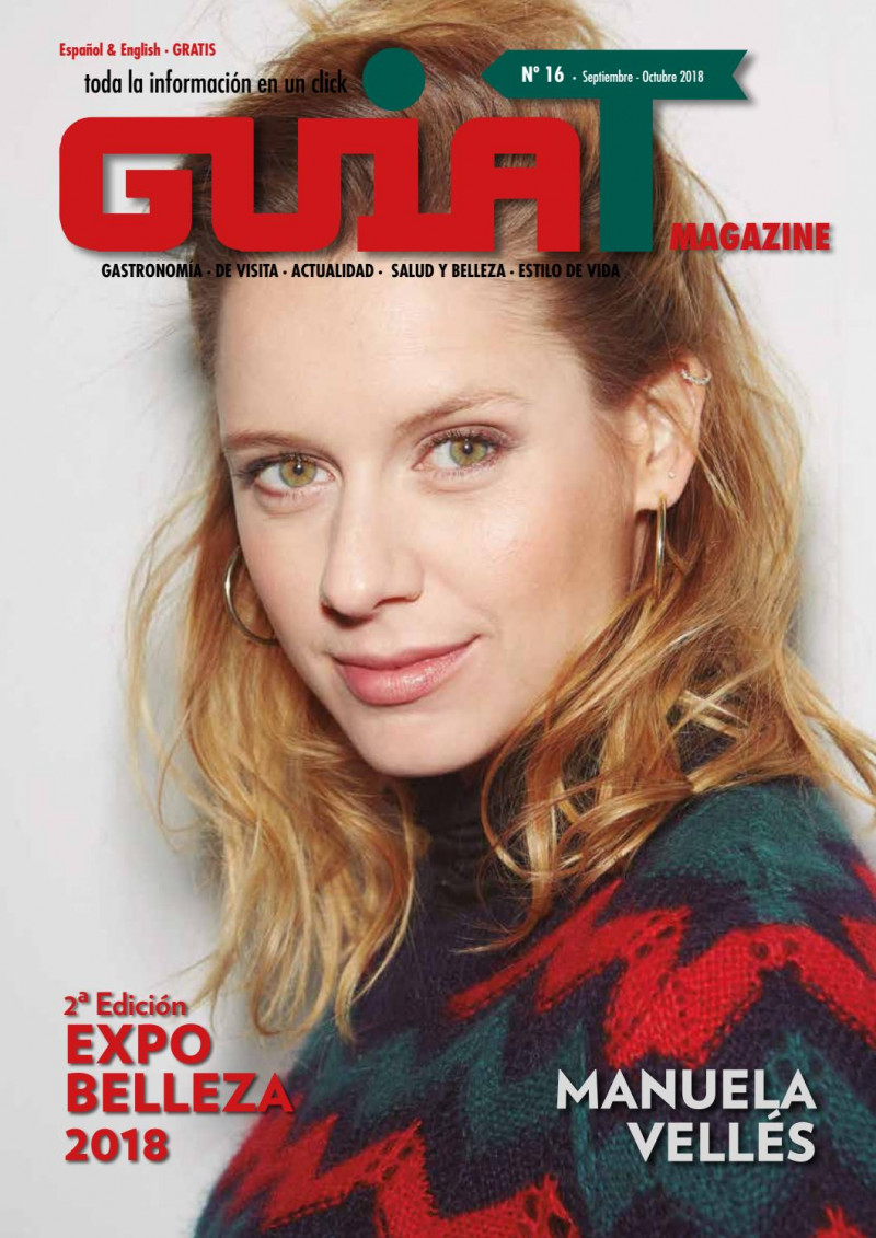 Manuela Velles featured on the GuiaT Magazine cover from September 2018