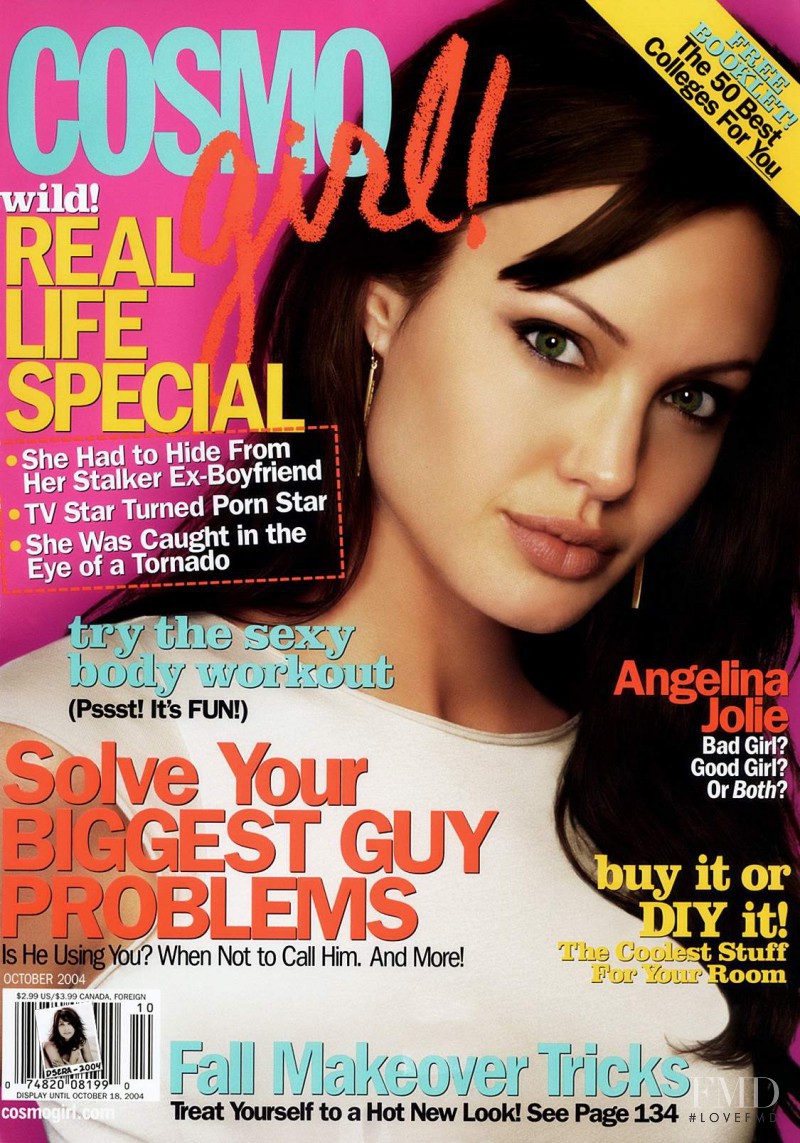 Angelina Jolie featured on the Cosmogirl USA cover from October 2004