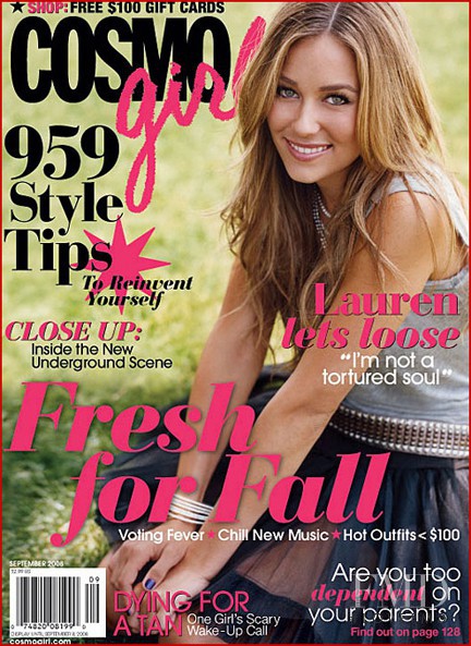  featured on the Cosmogirl USA cover from September 2008