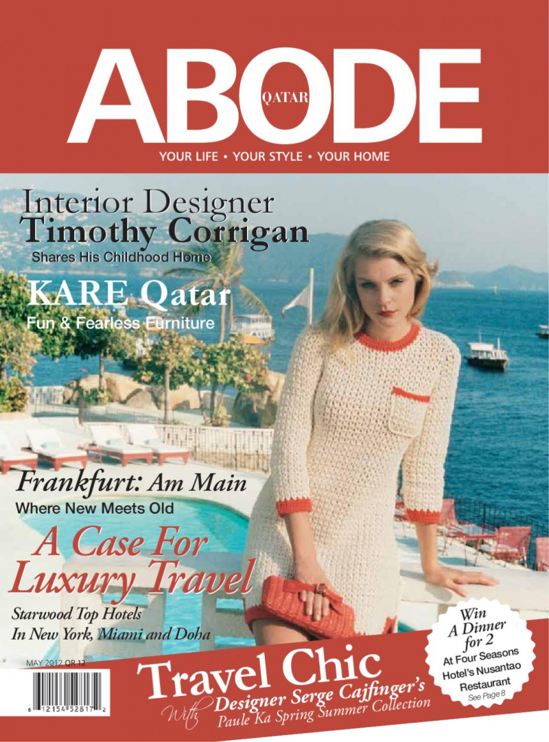Jessica Stam featured on the Abode Qatar cover from May 2012