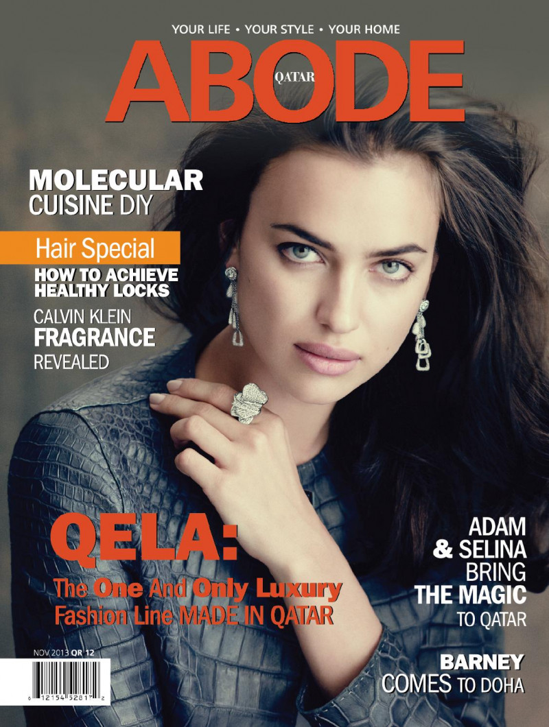 Irina Shayk featured on the Abode Qatar cover from November 2013