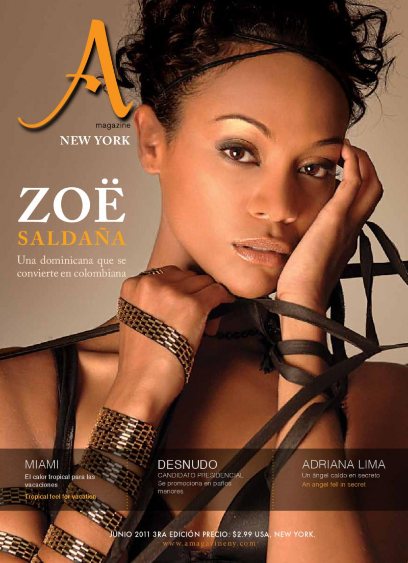 Zoe Saldana featured on the A Magazine New York cover from June 2011