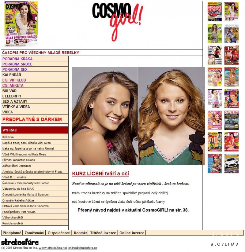  featured on the Cosmogirl.cz screen from April 2010