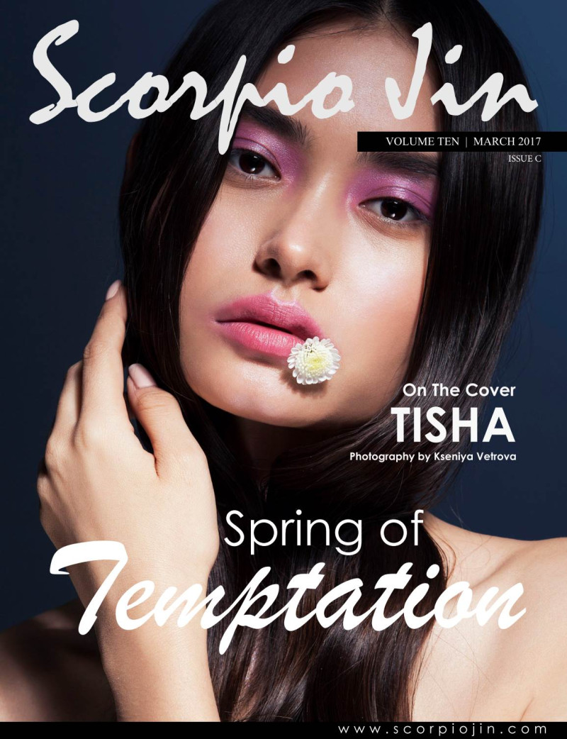 Tisha featured on the Scorpio Jin cover from March 2017