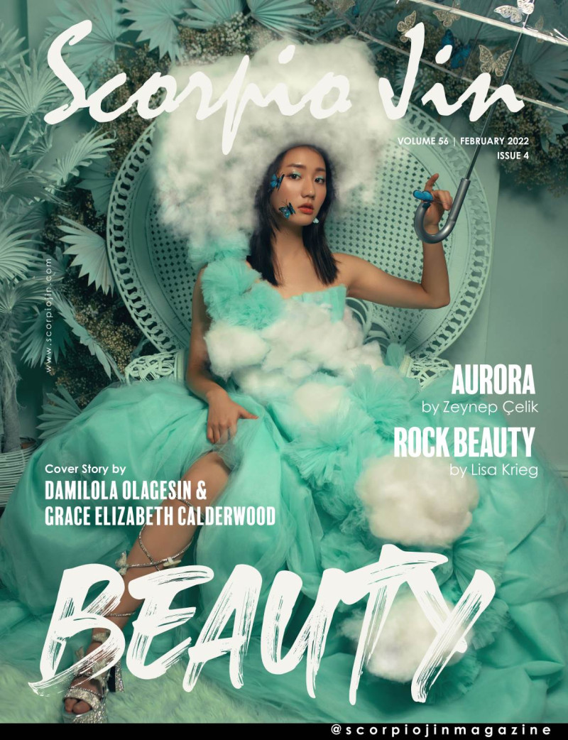 Grace Elizabeth Calderwood featured on the Scorpio Jin cover from February 2022