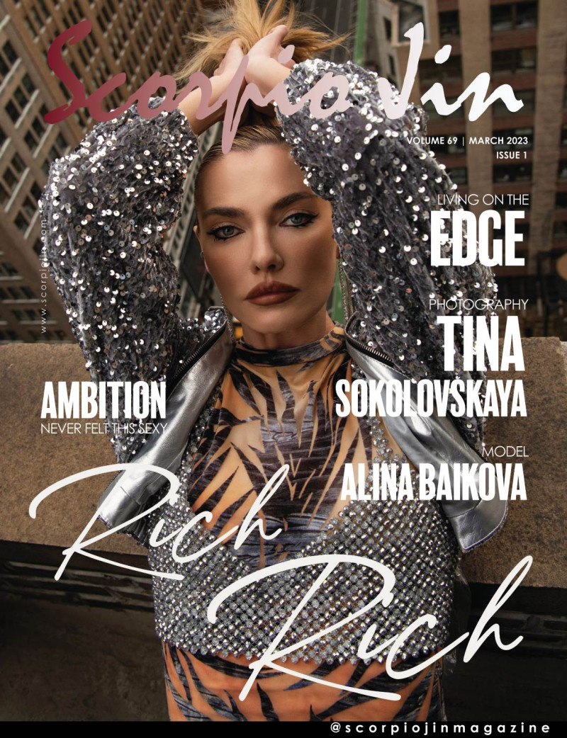 Alina Baikova featured on the Scorpio Jin cover from March 2023