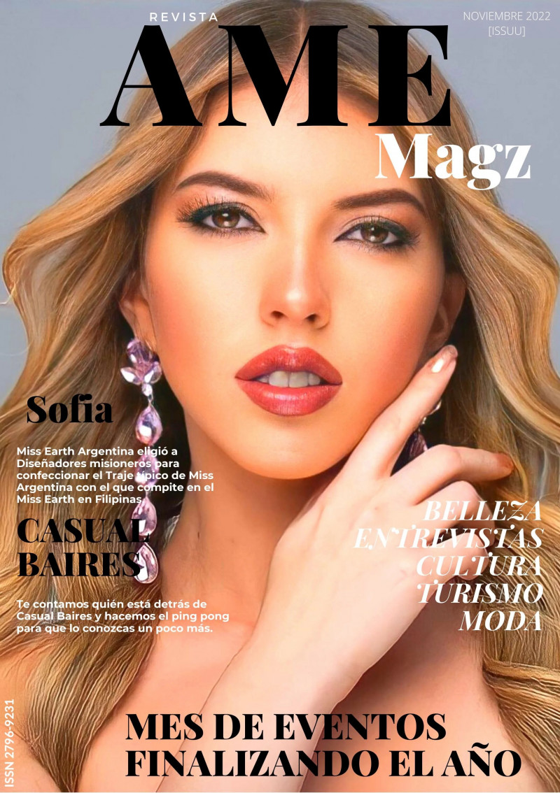 Sofia Martinoli featured on the AME Magz cover from November 2022