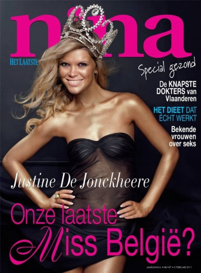 Justine de Jonckheere featured on the Nina Belgium cover from February 2011