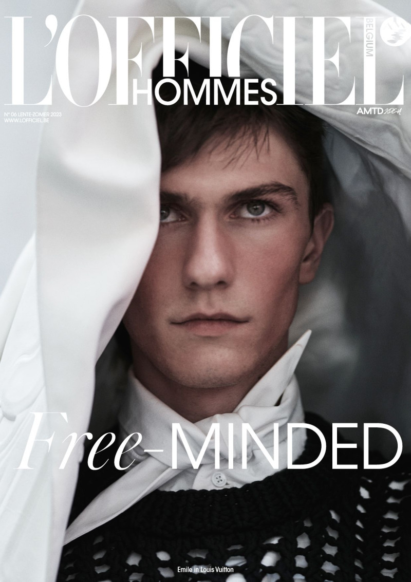 Emile Danckaert featured on the L\'Officiel Hommes Belgium cover from May 2023