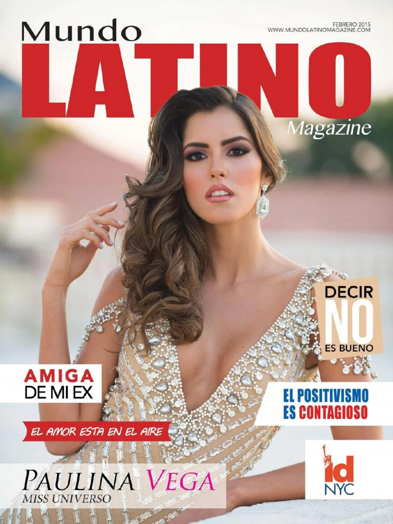 Paulina Vega featured on the Mundo Latino Magazine cover from February 2015