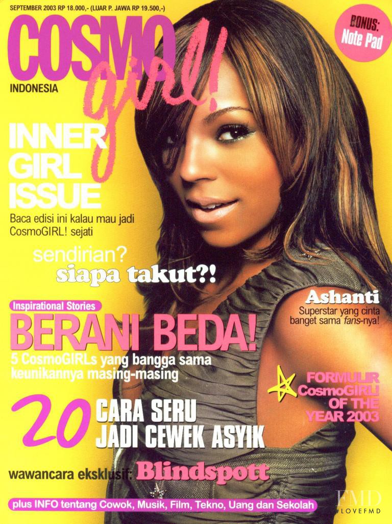 Ashanti featured on the Cosmogirl Indonesia cover from September 2003