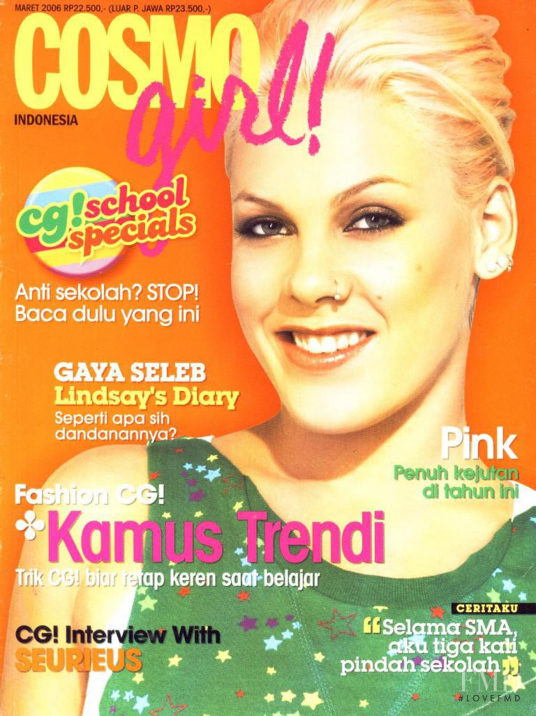 Pink featured on the Cosmogirl Indonesia cover from March 2006