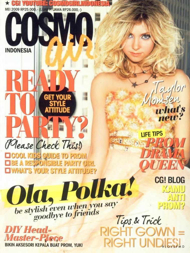 Taylor Momsen featured on the Cosmogirl Indonesia cover from May 2009