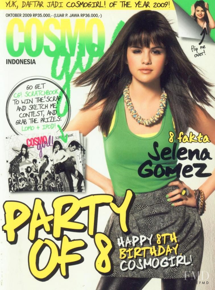 Selena Gomez featured on the Cosmogirl Indonesia cover from October 2009