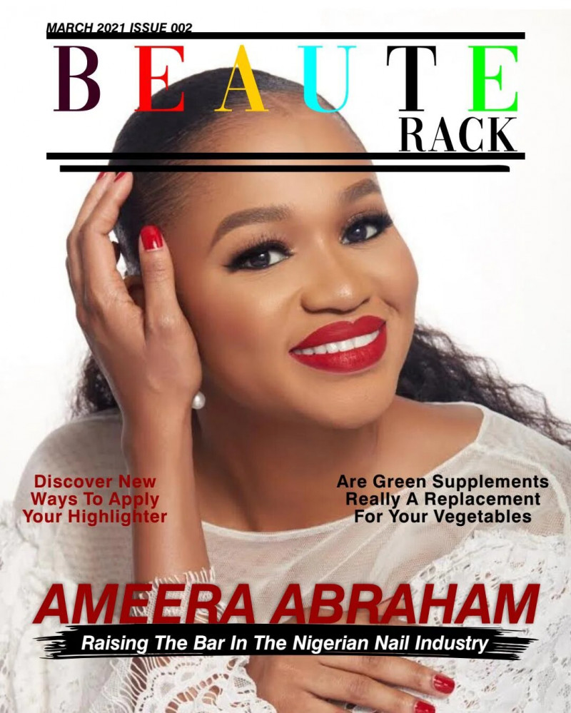 Ameera Abraham featured on the Beaute Rack cover from March 2021