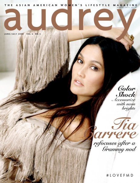 Tia Carrere featured on the Audrey Magazine cover from June 2008