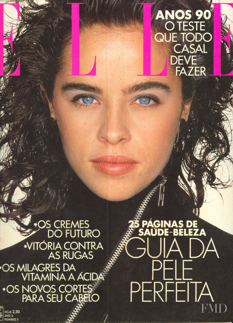 Patty Sylvia featured on the Elle Brazil cover from March 1990