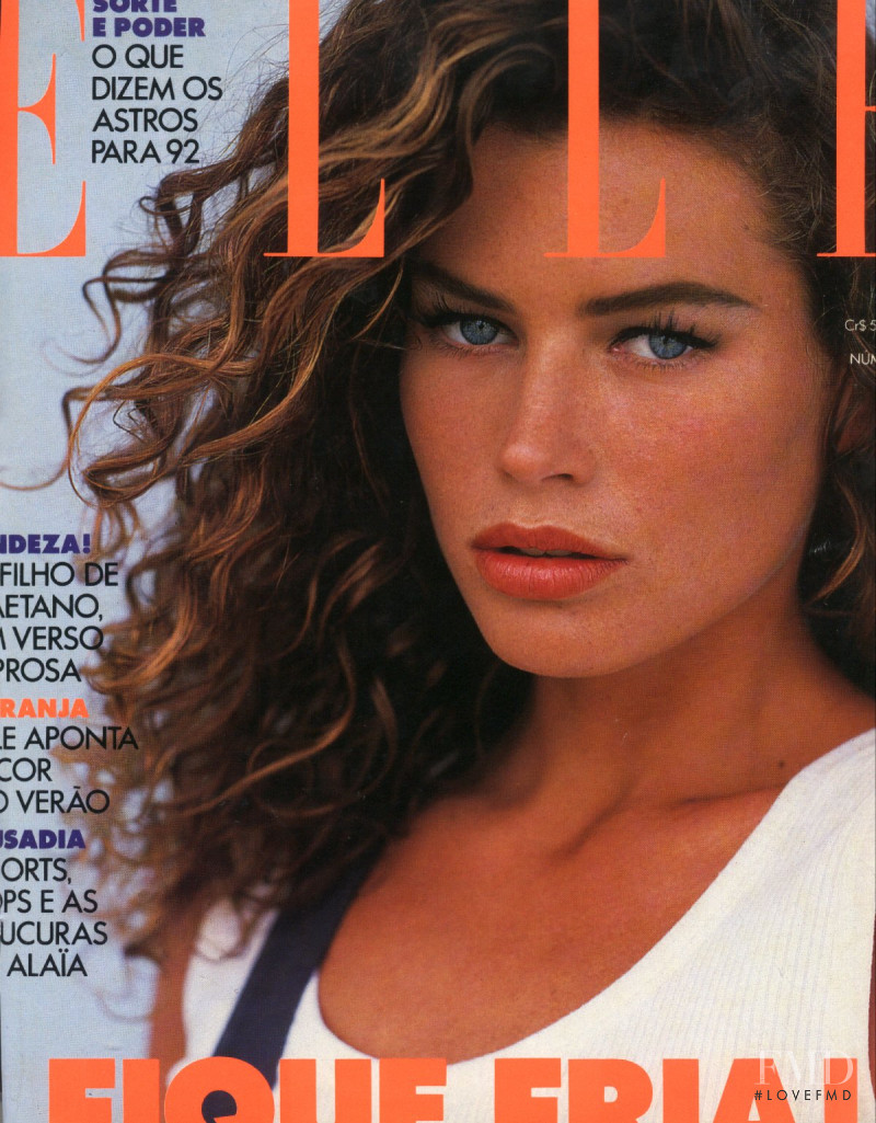 Carre Otis featured on the Elle Brazil cover from December 1991