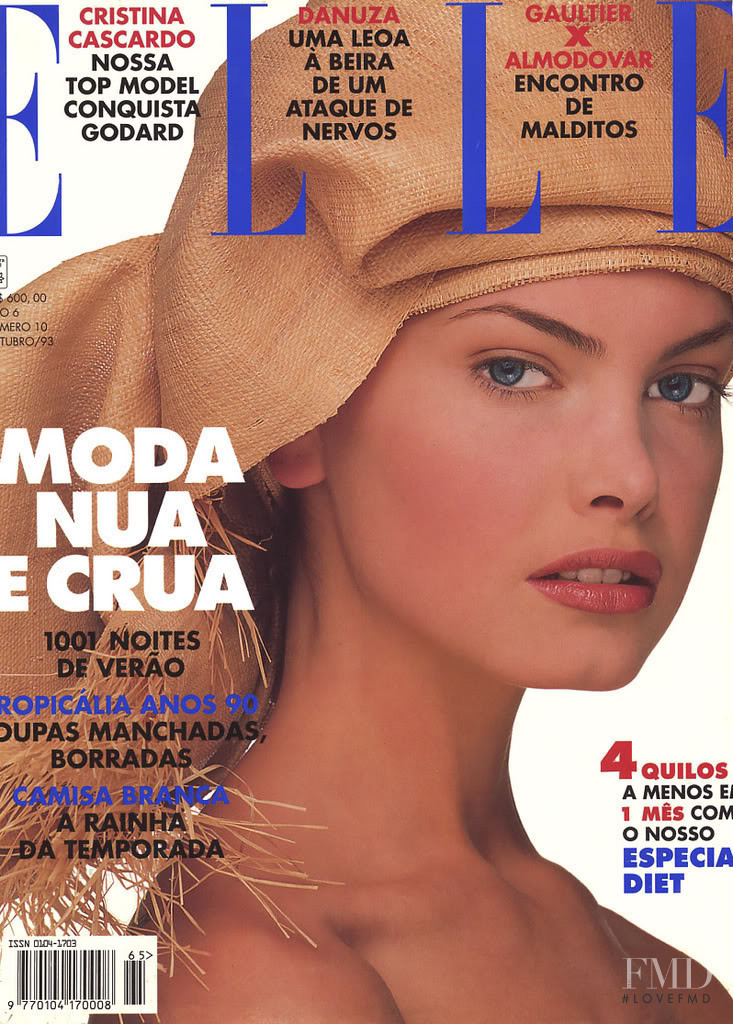Gretha Cavazzoni featured on the Elle Brazil cover from October 1993