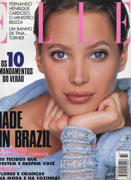 Christy Turlington featured on the Elle Brazil cover from September 1993