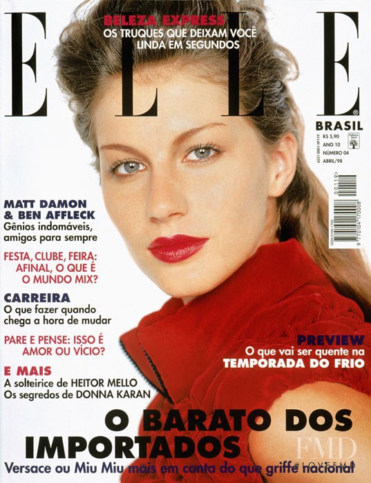 Gisele Bundchen featured on the Elle Brazil cover from April 1998