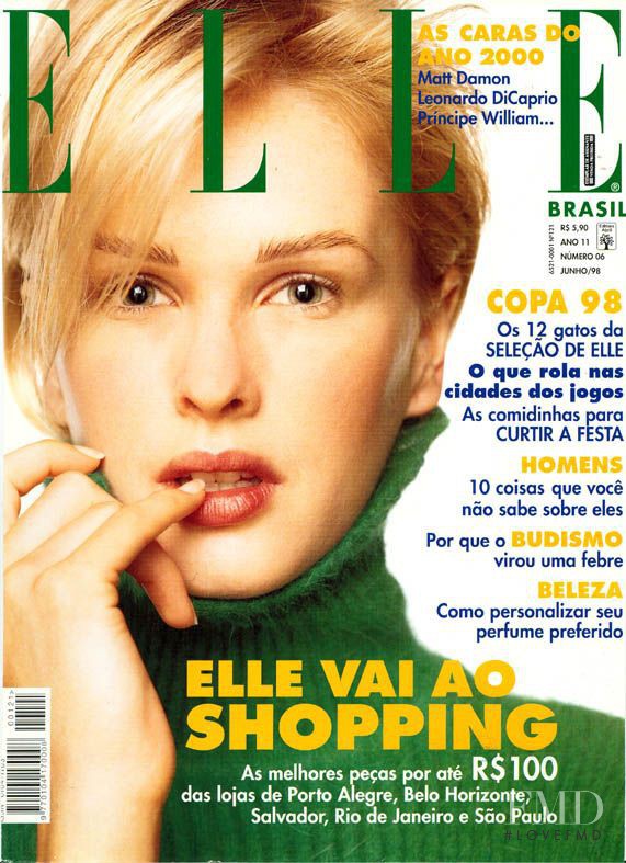 Kylie Bax featured on the Elle Brazil cover from June 1998