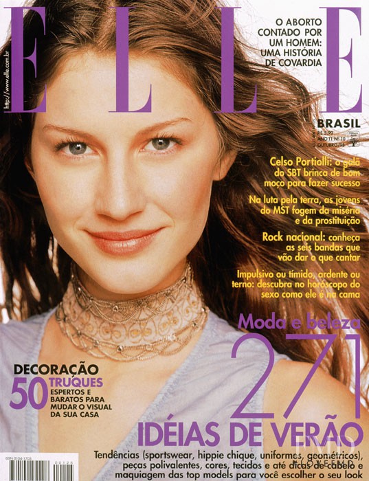 Gisele Bundchen featured on the Elle Brazil cover from October 1998