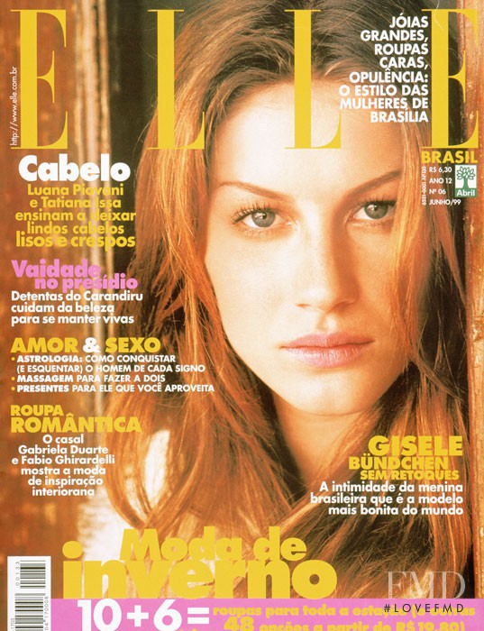 Gisele Bundchen featured on the Elle Brazil cover from June 1999