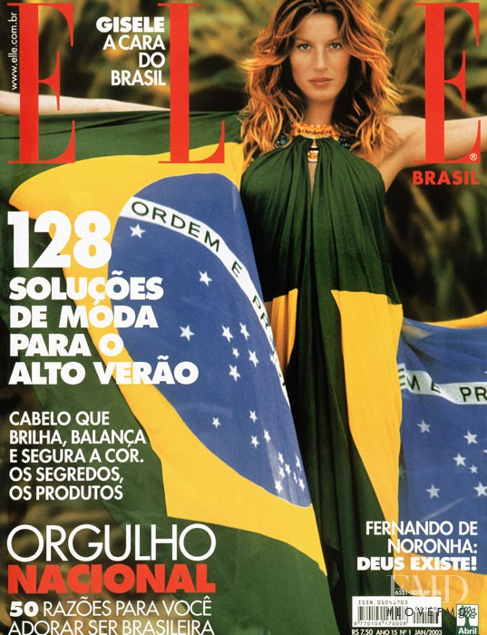 Gisele Bundchen featured on the Elle Brazil cover from January 2003