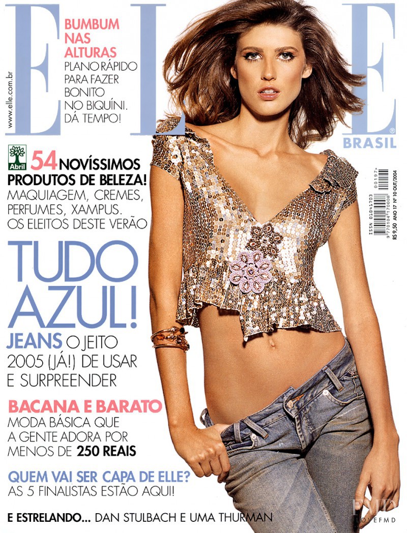 Michelle Alves featured on the Elle Brazil cover from October 2004