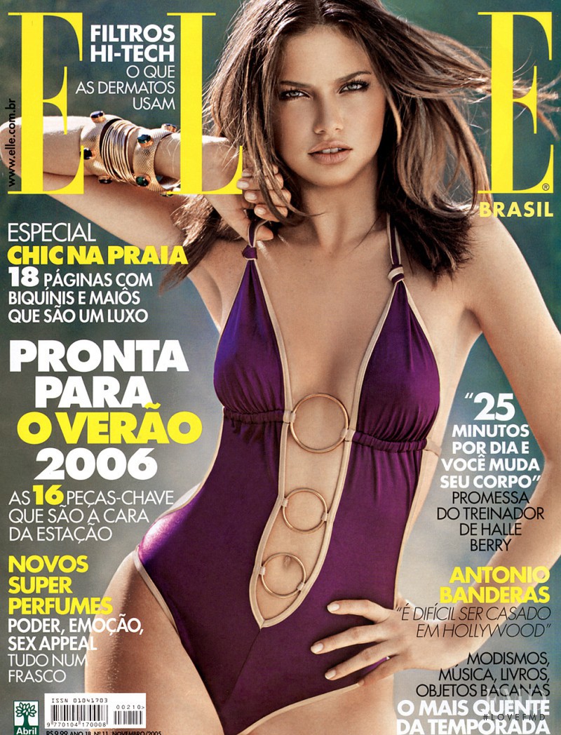Adriana Lima featured on the Elle Brazil cover from November 2005