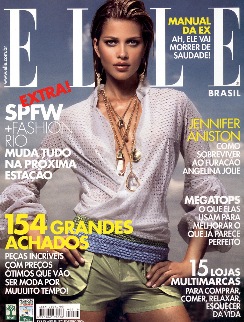 Ana Beatriz Barros featured on the Elle Brazil cover from February 2006