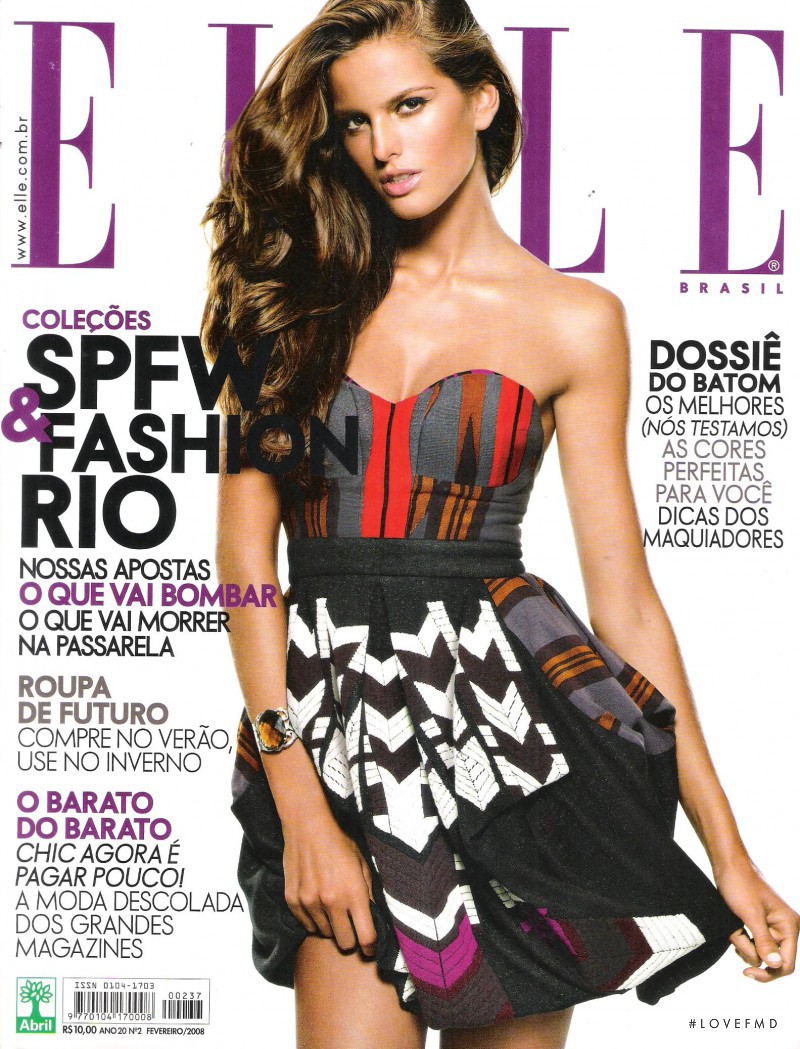 Izabel Goulart featured on the Elle Brazil cover from February 2008