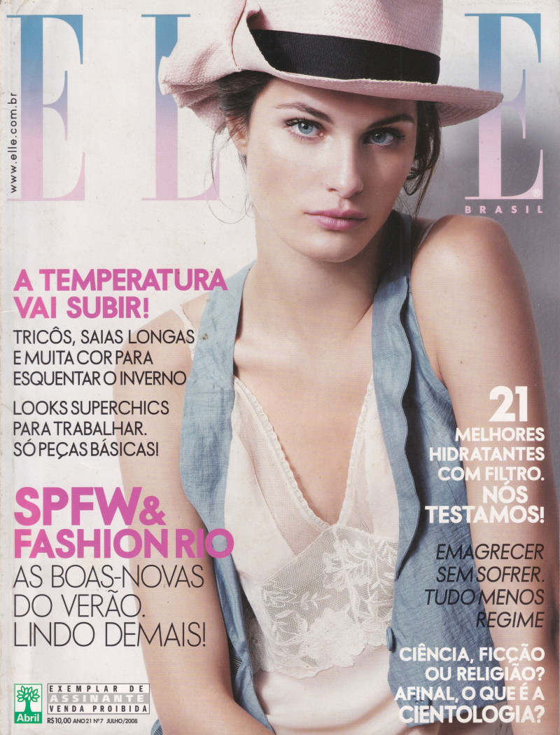 Isabeli Fontana featured on the Elle Brazil cover from July 2008