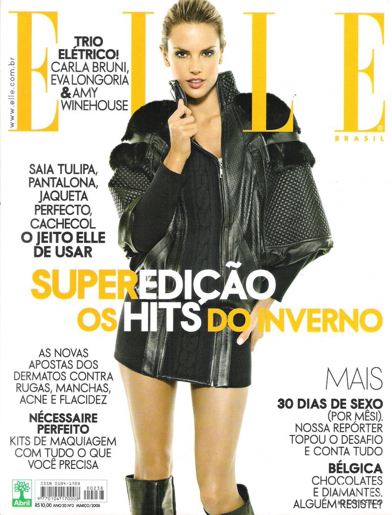Alessandra Ambrosio featured on the Elle Brazil cover from March 2008