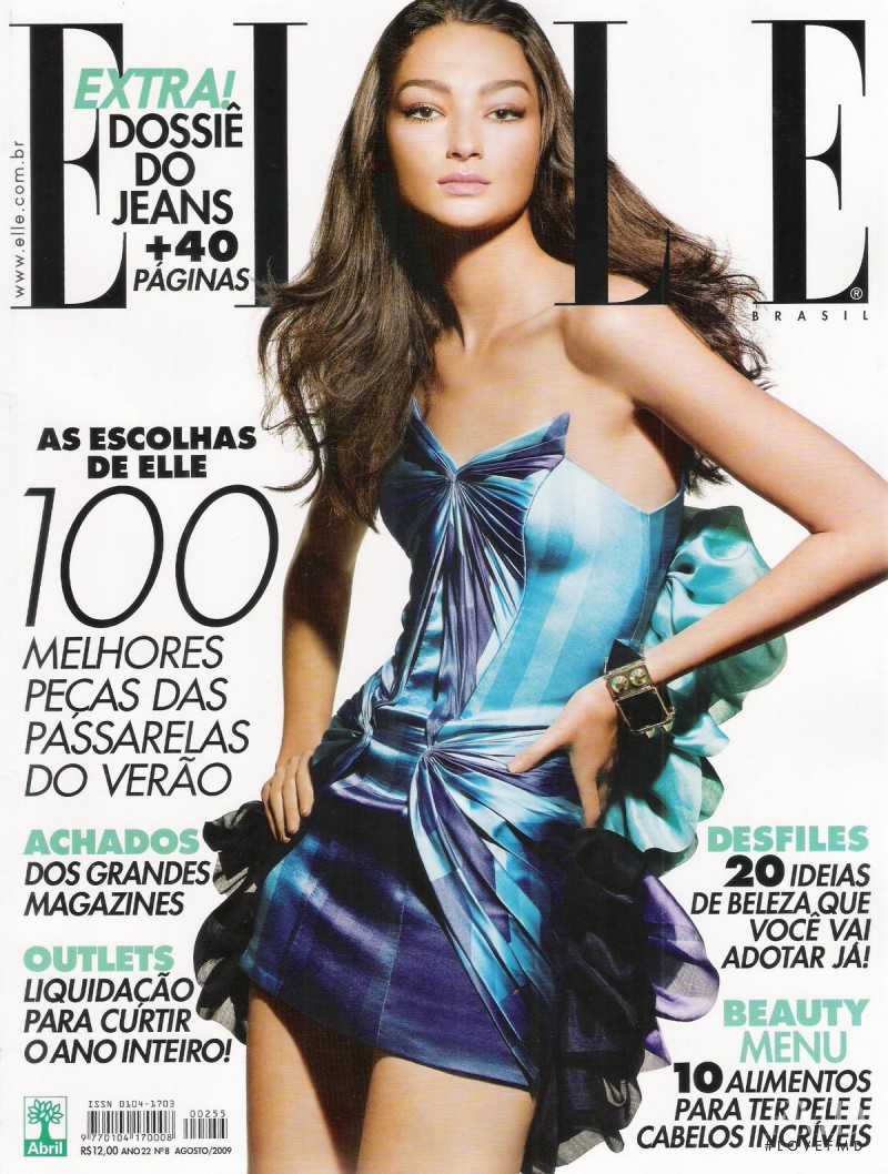 Bruna Tenório featured on the Elle Brazil cover from August 2009