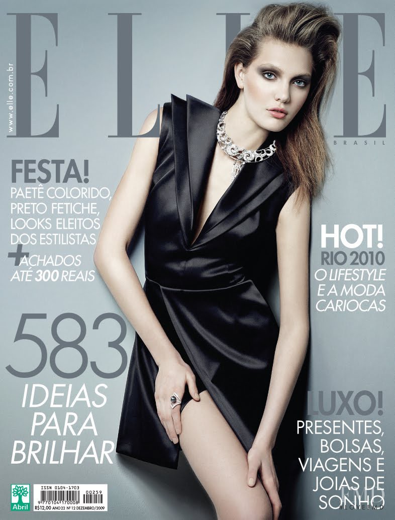 Luana Teifke featured on the Elle Brazil cover from December 2009