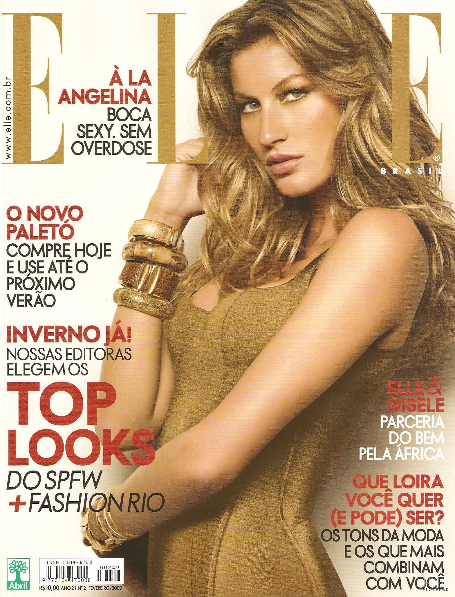 Cover of Elle Brazil with Gisele Bundchen, February 2009 (ID:8353 ...