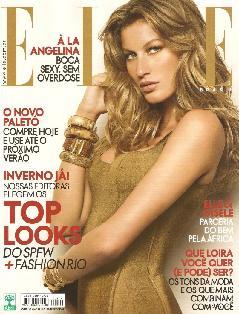 Gisele Bundchen featured on the Elle Brazil cover from February 2009