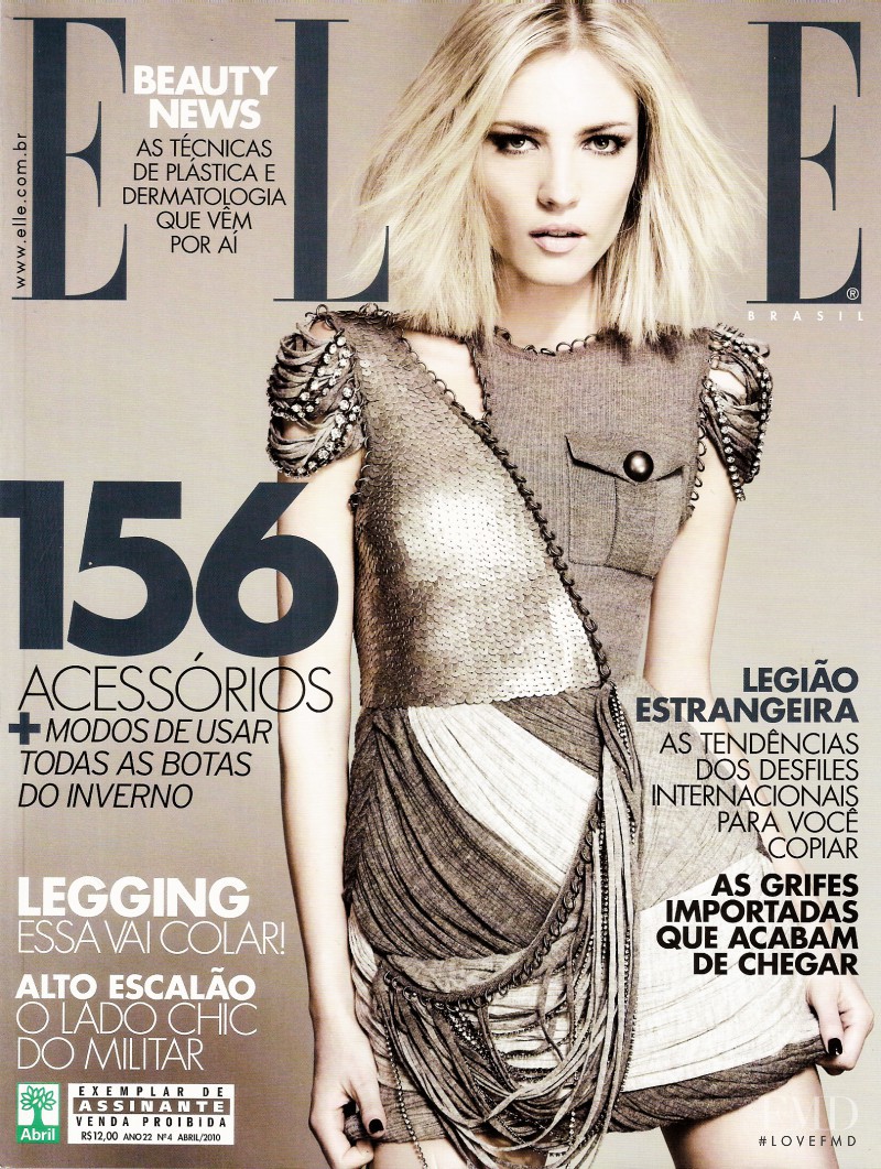 Barbara Berger featured on the Elle Brazil cover from April 2010