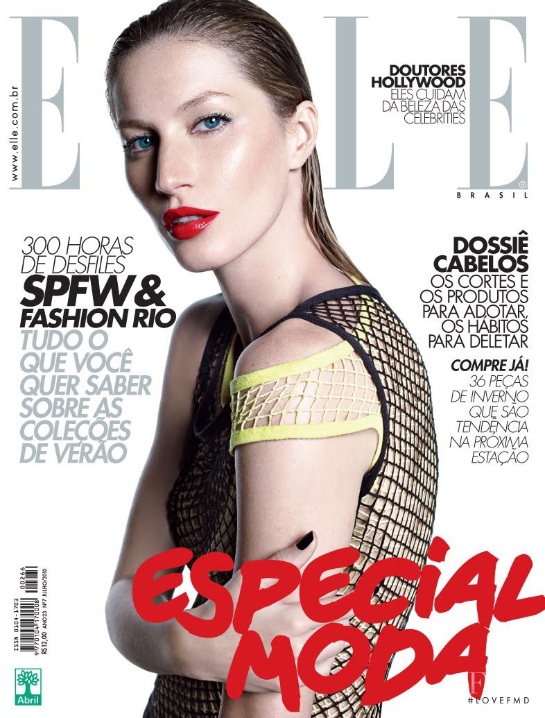 Gisele Bundchen featured on the Elle Brazil cover from July 2010