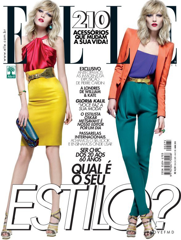 Barbara Berger featured on the Elle Brazil cover from April 2011