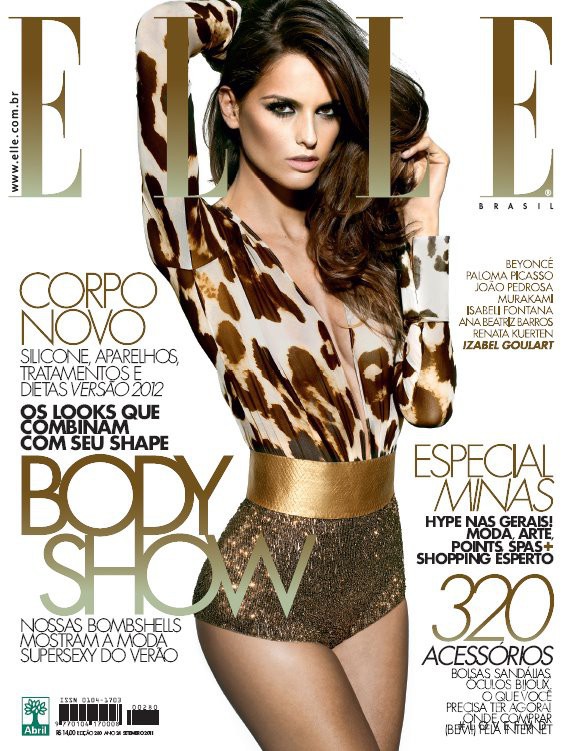 Izabel Goulart featured on the Elle Brazil cover from September 2011