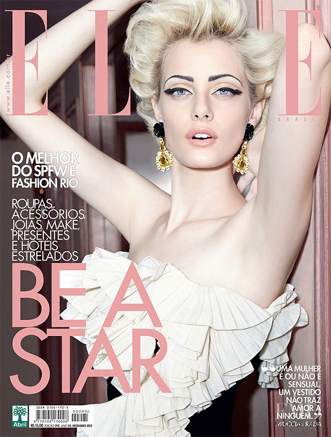 Thairine García featured on the Elle Brazil cover from December 2012