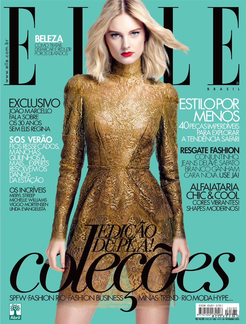Patricia van der Vliet featured on the Elle Brazil cover from February 2012