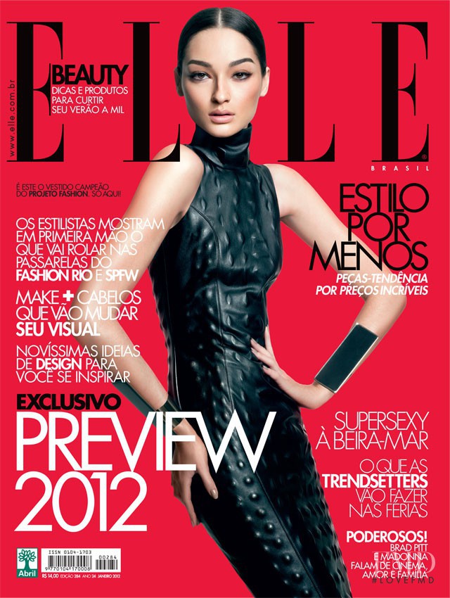 Bruna Tenório featured on the Elle Brazil cover from January 2012