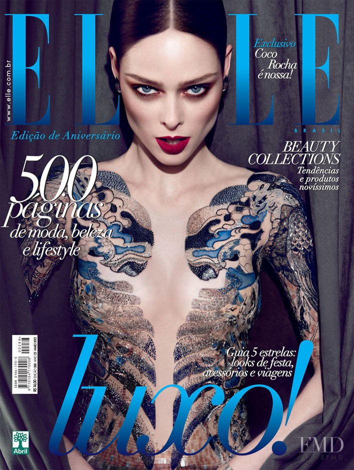 Coco Rocha featured on the Elle Brazil cover from May 2012